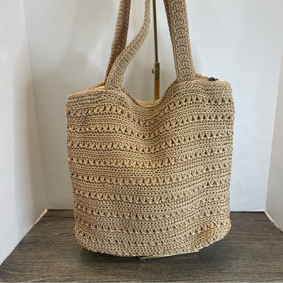 The Sak Shoulder Bag with Textured Woven Pattern. Double strap. Used. Ink spots. - Picture 4 of 10